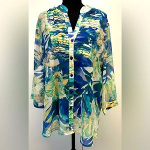 Chico’s Woman’s Colorful Blouse - Size 2 = U.S. Large